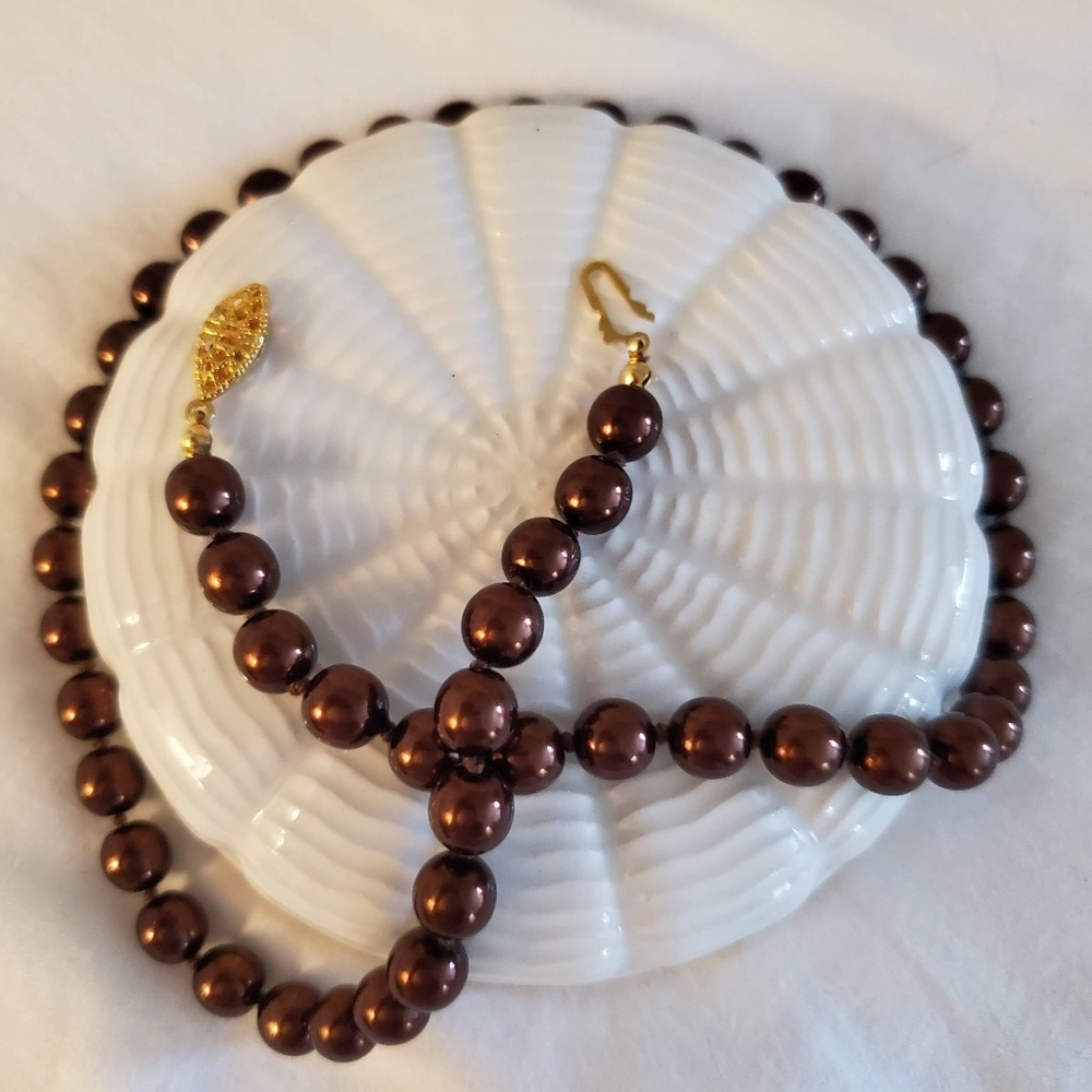 Brown pearls πΌ necklace - Picture 6 of 6